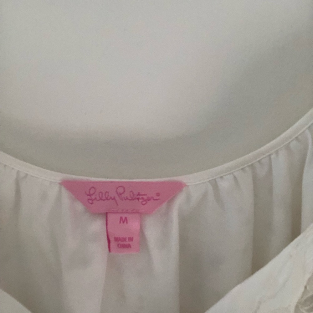 Lilly Pulitzer Alanna Dress in Marine Tropic Lace Resort White Size Medium - Picture 4 of 16